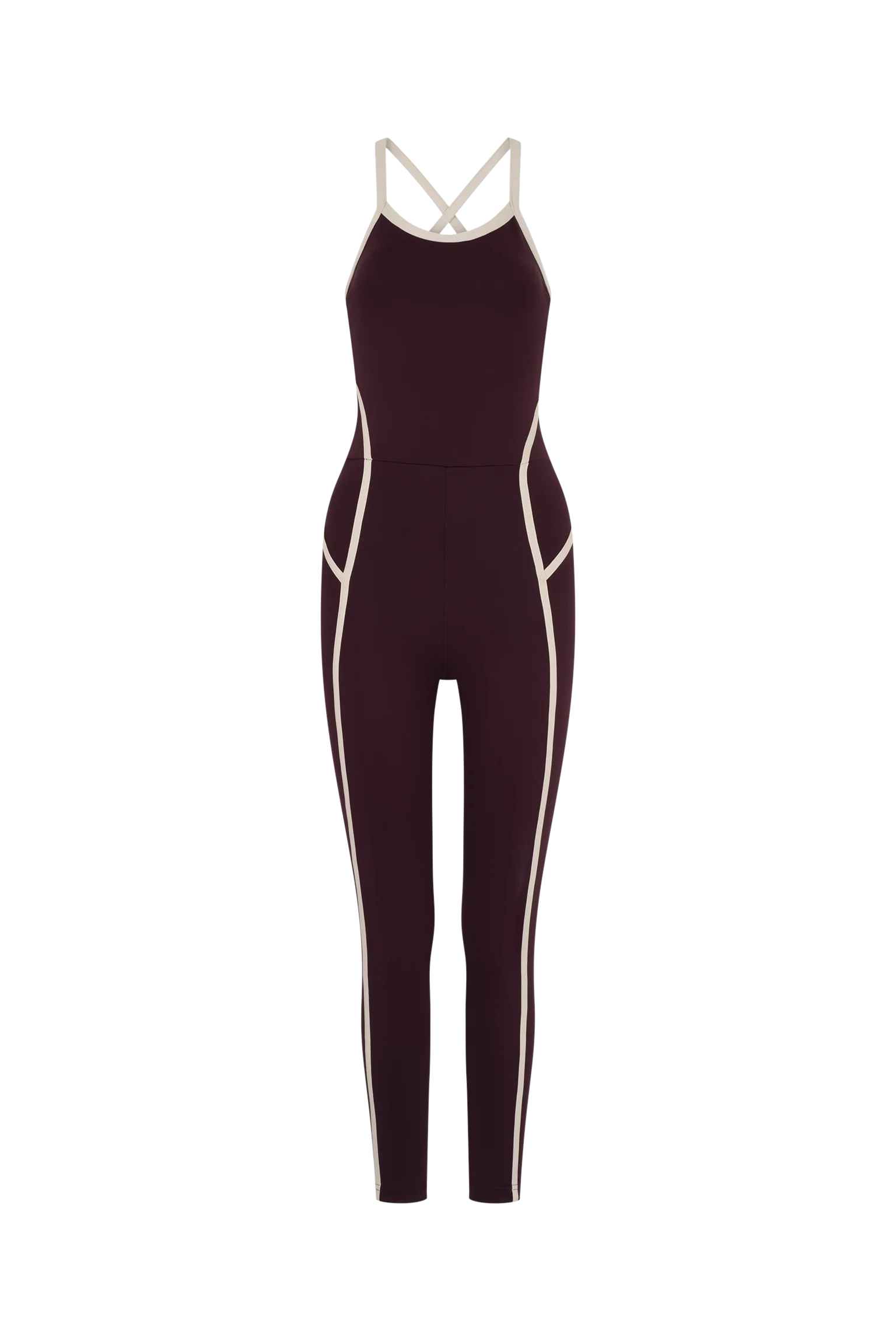 Burgundy Contour Jumpsuit - Low Support